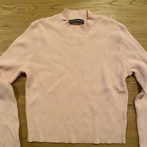 Rare Brandy Melville Pink Mock Turtleneck Crop Sweater